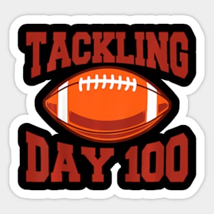 Kids 100 Days Of School Boys 100th Day Of School Tackling Day 100 Sticker